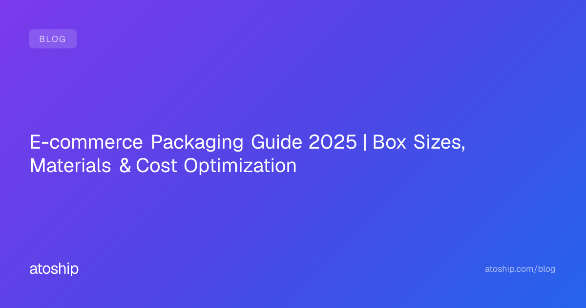 E-commerce Packaging Guide 2025 | Box Sizes, Materials & Cost ...
