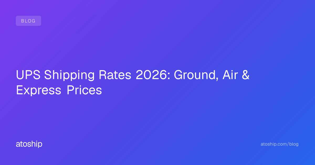 UPS Shipping Rates 2026: Ground, Air & Express Prices | atoship