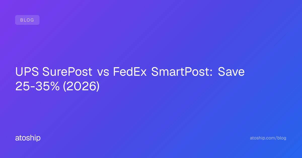 UPS SurePost vs FedEx SmartPost: Save 25-35% (2026) | atoship
